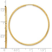 14K Yellow Gold 40mm Diamond-Cut Endless Hoop Earrings by 0