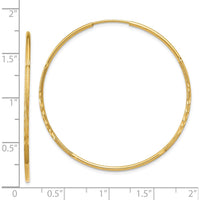 14K Yellow Gold 40mm Diamond-Cut Endless Hoop Earrings by Oro Pregiato