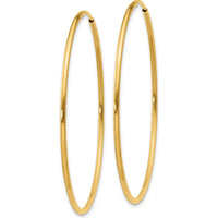 14K Yellow Gold 40mm Endless Hoop Earrings with Polished Finish by Oro Pregiato