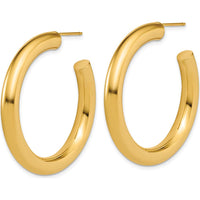 14K Yellow Gold 40mm Polished Tube C-Hoop Post Earrings by 0