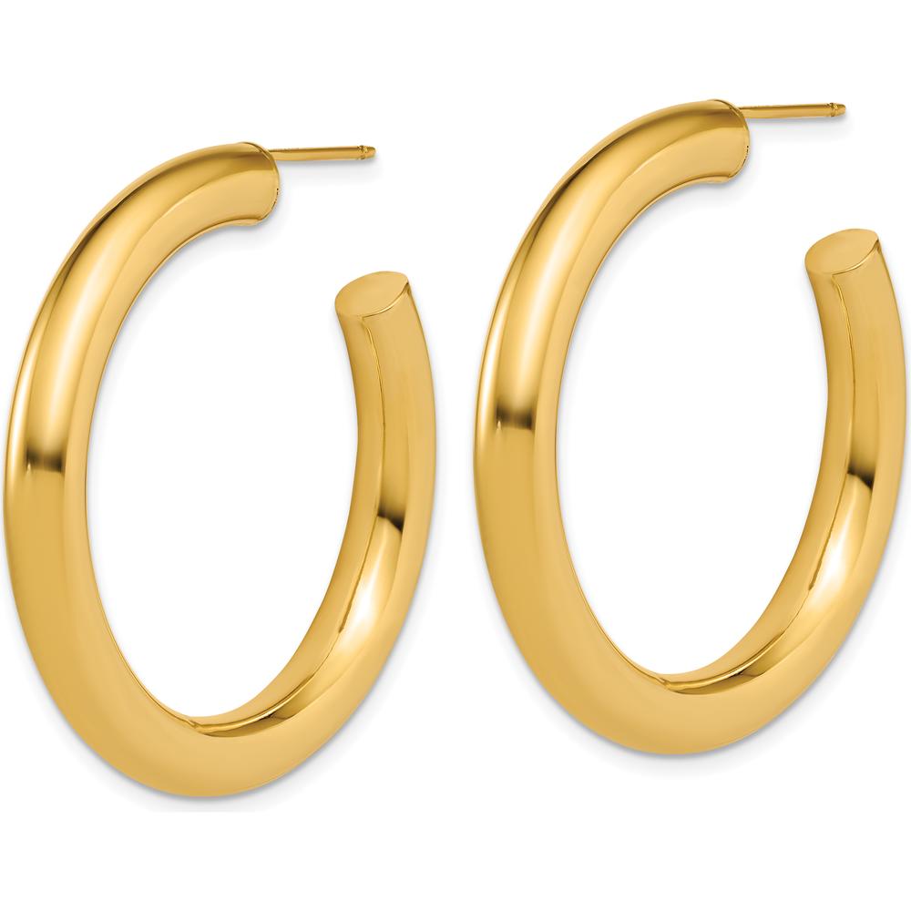 14K Yellow Gold 40mm Polished Tube C-Hoop Post Earrings by 0