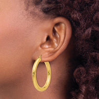 14K Yellow Gold 40mm Polished Tube Hoop Earrings by 0