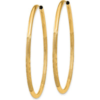 14K Yellow Gold 40mm Satin Diamond-Cut Endless Hoop Earrings by Oro Pregiato