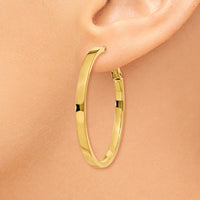 14K Yellow Gold 41mm Polished Square Tube Round Hoop Earrings by Monteluci Fine Jewelry