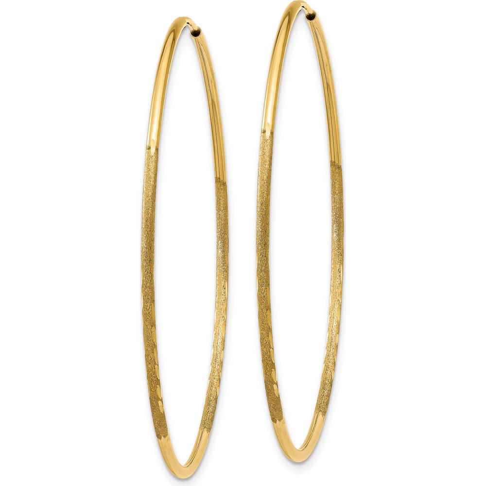 14K Yellow Gold 45mm Diamond-Cut Endless Hoop Earrings by Oro Pregiato