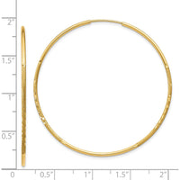 14K Yellow Gold 45mm Diamond-Cut Endless Hoop Earrings by Oro Pregiato