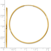 14K Yellow Gold 45mm Endless Hoop Earrings - Polished Finish by Oro Pregiato