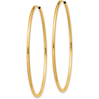 14K Yellow Gold 45mm Polished Endless Hoop Earrings - Sleek and Timeless Design by Oro Pregiato