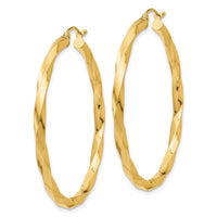 14K Yellow Gold 45mm Polished Twisted Hoop Earrings by 0