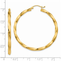 14K Yellow Gold 45mm Polished Twisted Hoop Earrings by 0