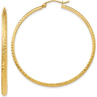 14K Yellow Gold 46mm Diamond-Cut Hoop Earrings by 0