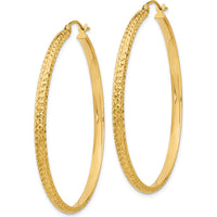 14K Yellow Gold 46mm Diamond-Cut Hoop Earrings by 0