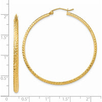 14K Yellow Gold 46mm Diamond-Cut Hoop Earrings by 0
