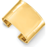 14K Yellow Gold 47mm Polished Cuff Bangle Bracelet by Oro Pregiato