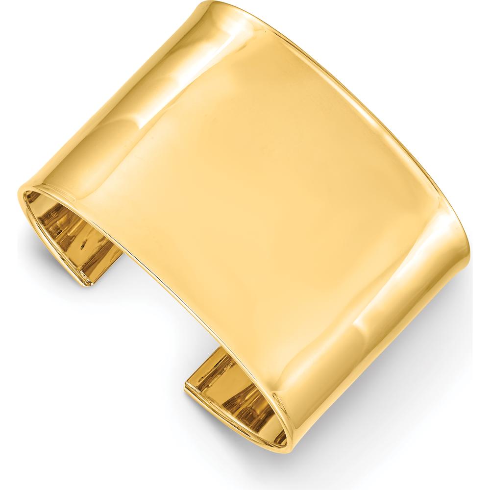 14K Yellow Gold 47mm Polished Cuff Bangle Bracelet by Oro Pregiato
