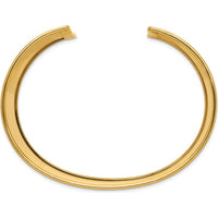 14K Yellow Gold 47mm Polished Cuff Bangle Bracelet by Oro Pregiato