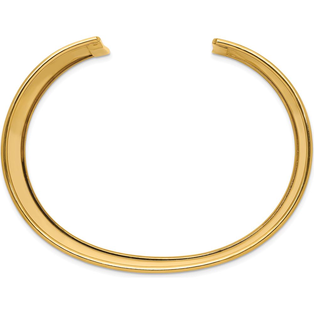 14K Yellow Gold 47mm Polished Cuff Bangle Bracelet by Oro Pregiato