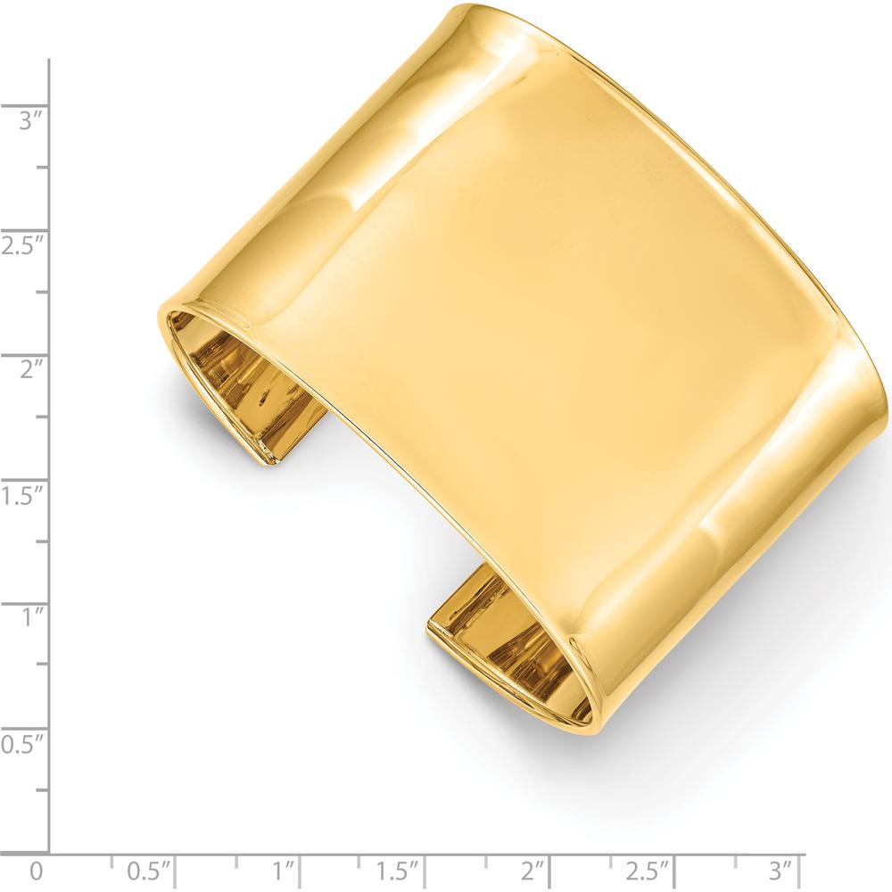 14K Yellow Gold 47mm Polished Cuff Bangle Bracelet by Oro Pregiato