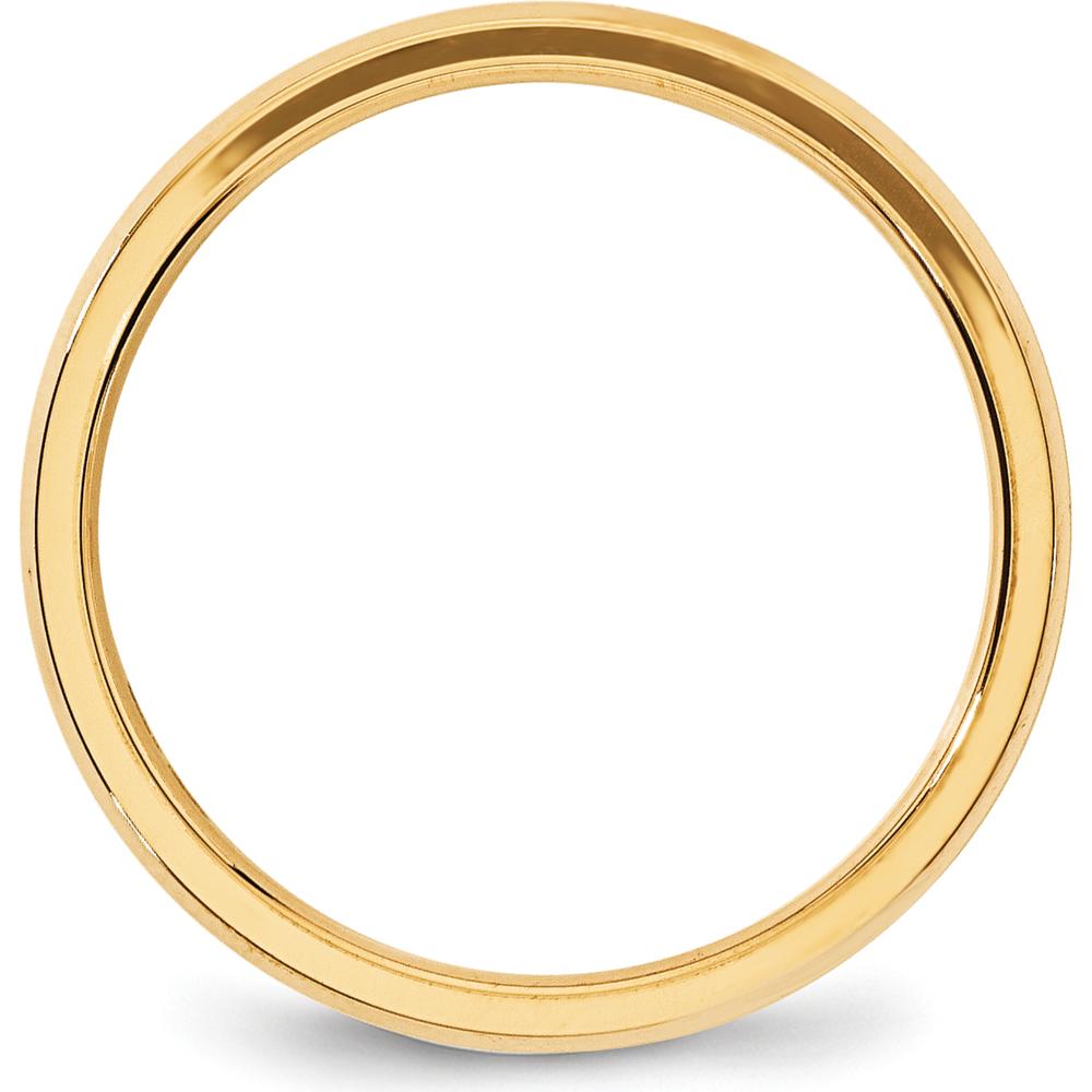 14K Yellow Gold 4mm Beveled Edge Comfort Fit Wedding Band - Size 14 by Luciano & Cie