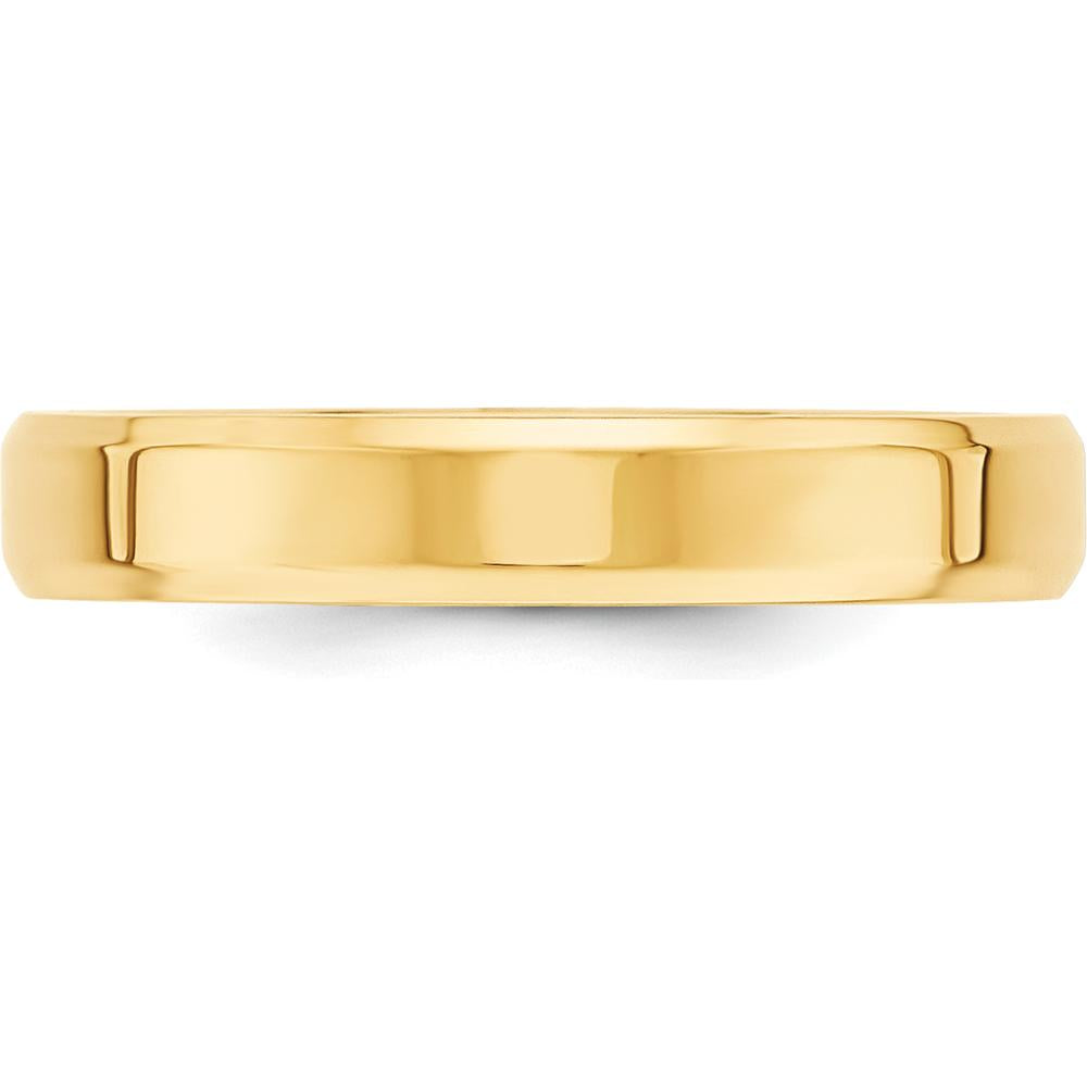 14K Yellow Gold 4mm Beveled Edge Comfort Fit Wedding Band - Size 14 by Luciano & Cie