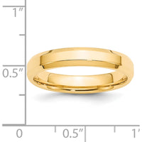 14K Yellow Gold 4mm Beveled Edge Comfort Fit Wedding Band - Size 14 by Luciano & Cie