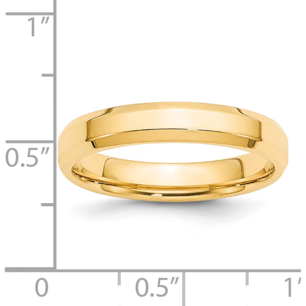 14K Yellow Gold 4mm Beveled Edge Comfort Fit Wedding Band - Size 14 by Luciano & Cie