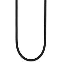 14K Yellow Gold 4mm Black Rubber Cord Necklace with Lobster Clasp - 18" by Oro Pregiato
