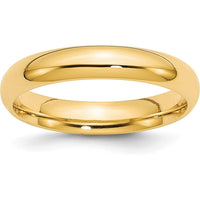 14K Yellow Gold 4mm Comfort Fit Domed Wedding Band Size 9 by Luciano & Cie