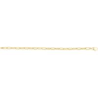 14K Yellow Gold 4mm Diamanté Paperclip Chain with Textured and Polished Links - 18" by Orozza Fine Jewelry