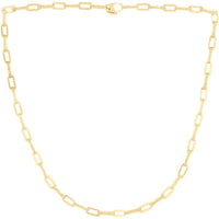 14K Yellow Gold 4mm Diamanté Paperclip Chain with Textured and Polished Links - 18" by Orozza Fine Jewelry