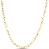 14K Yellow Gold 4mm Diamond-Cut Moon Chain Necklace - 18" by Orozza Fine Jewelry