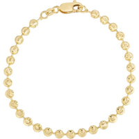 14K Yellow Gold 4mm Diamond-Cut Moon Chain Necklace - 18" by Orozza Fine Jewelry