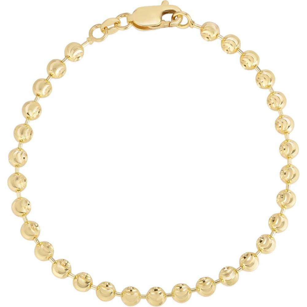 14K Yellow Gold 4mm Diamond Cut Moon Chain Necklace - 20" by Orozza Fine Jewelry