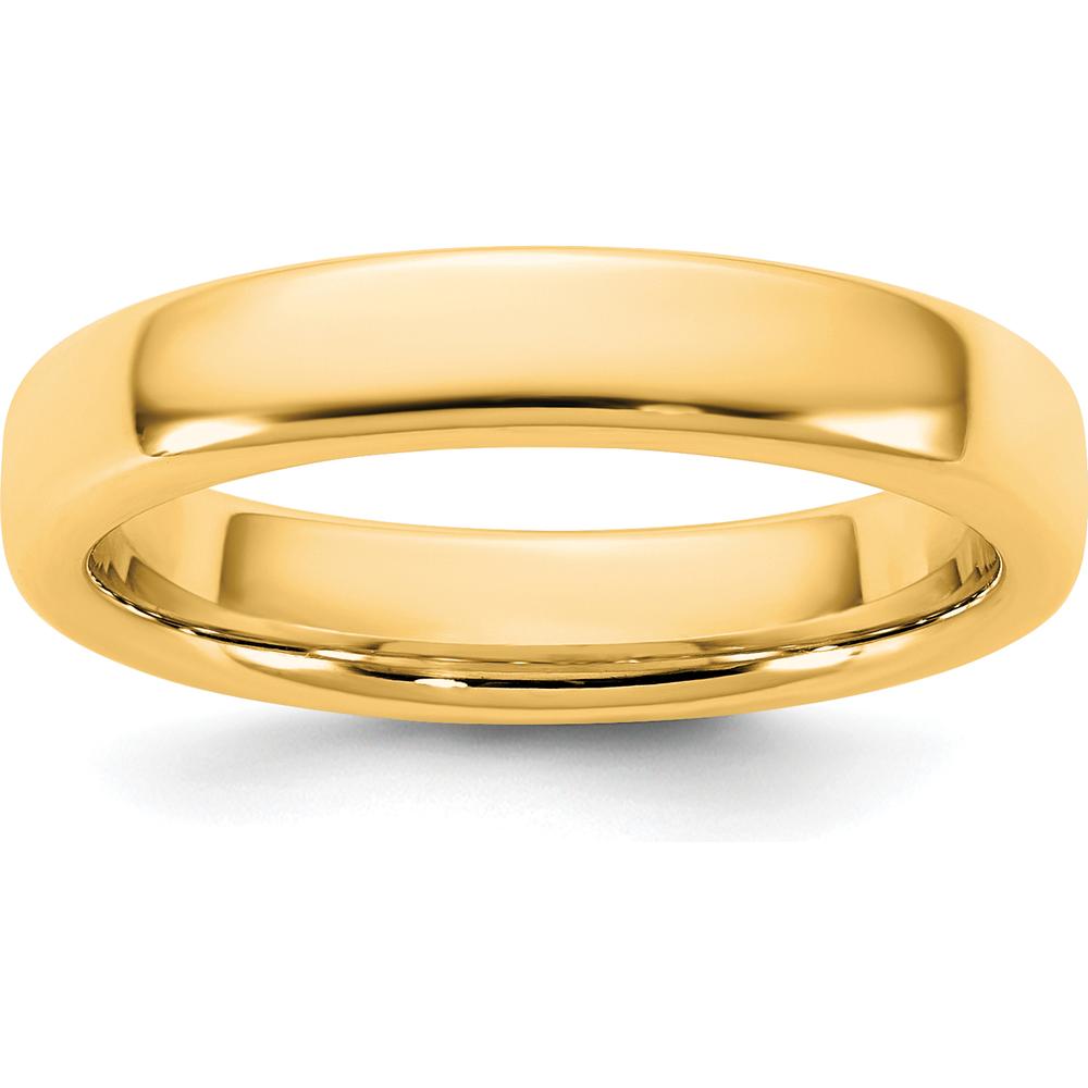 14K Yellow Gold 4mm European Comfort Fit Wedding Band - Polished Finish by Luciano & Cie