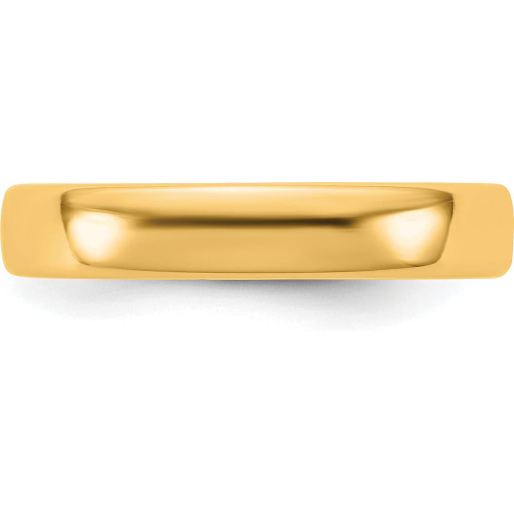 14K Yellow Gold 4mm European Comfort Fit Wedding Band - Unisex Engravable Solid Band by Luciano & Cie