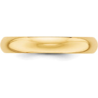 14K Yellow Gold 4mm Half-Round Wedding Band Size 11 - Polished Finish, Unisex Design by Luciano & Cie