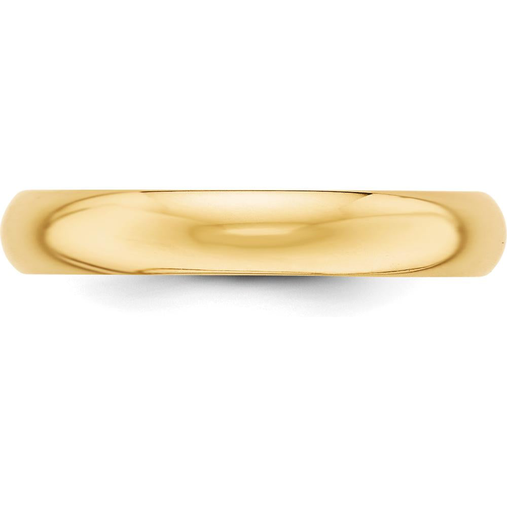 14K Yellow Gold 4mm Half-Round Wedding Band Size 11 - Polished Finish, Unisex Design by Luciano & Cie
