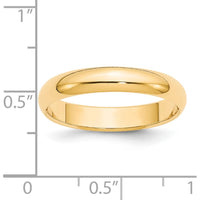 14K Yellow Gold 4mm Half-Round Wedding Band Size 11 - Polished Finish, Unisex Design by Luciano & Cie