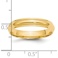 14K Yellow Gold 4mm Half Round Wedding Band with Ridged Edge - Size 9 by Luciano & Cie