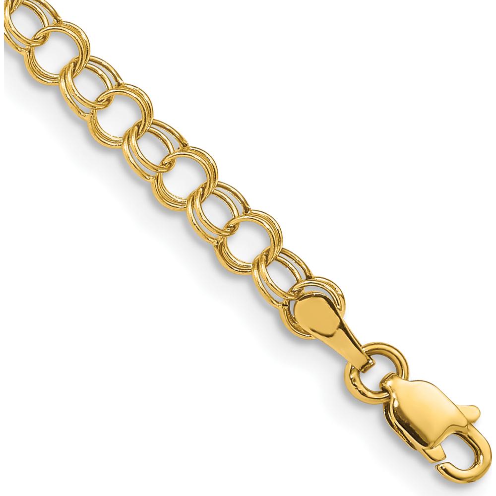 14K Yellow Gold 4mm Hollow Double Link Charm Bracelet - 8 Inches by Oro Pregiato