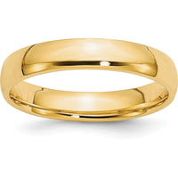 14K Yellow Gold 4mm Lightweight Comfort Fit Wedding Band - Size 12, Engravable, Polished Finish by Luciano & Cie
