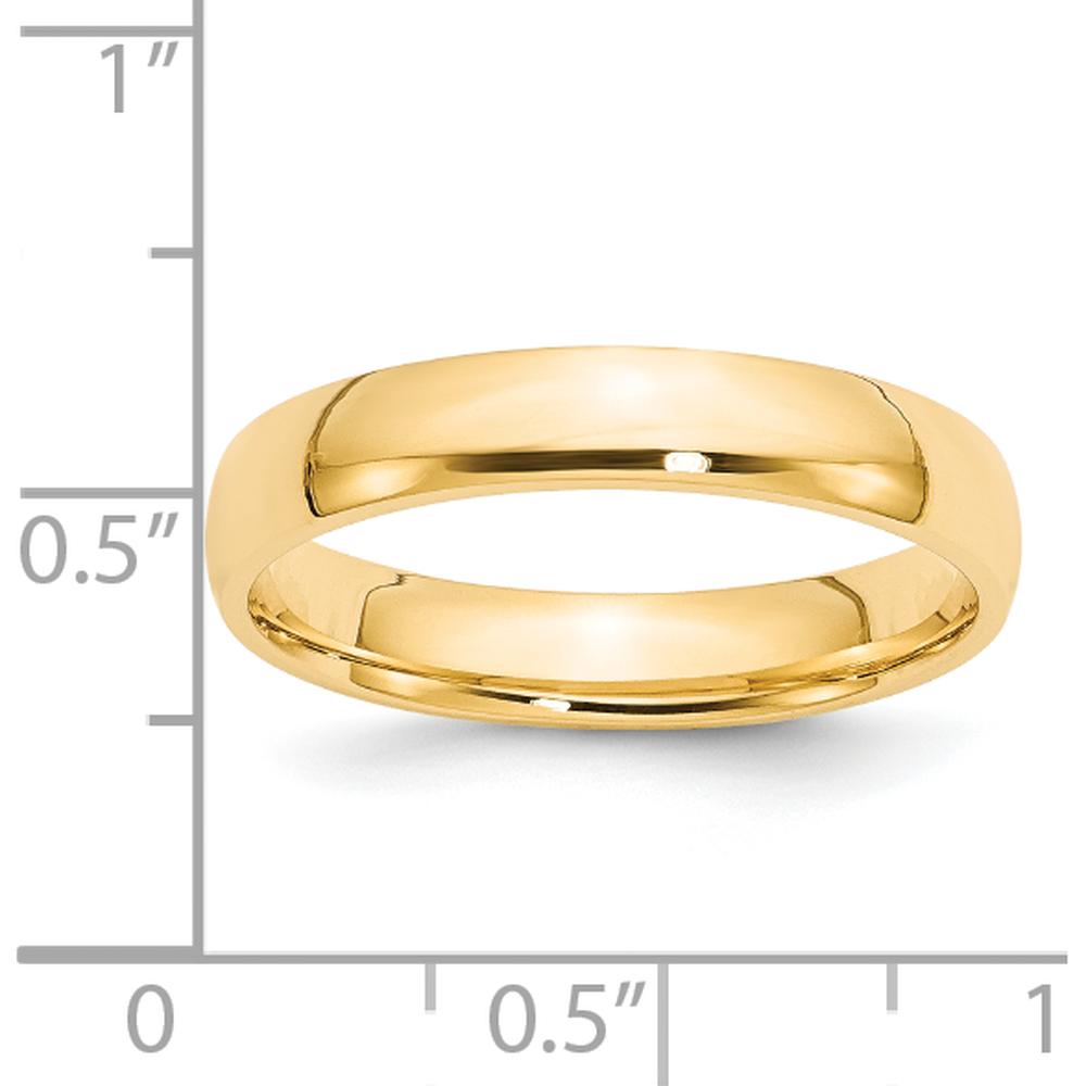 14K Yellow Gold 4mm Lightweight Comfort Fit Wedding Band - Size 12, Engravable, Polished Finish by Luciano & Cie