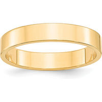 14K Yellow Gold 4mm Lightweight Flat Wedding Band - Size 10.5, Polished Finish by Luciano & Cie