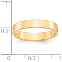 14K Yellow Gold 4mm Lightweight Flat Wedding Band - Size 10.5, Polished Finish by Luciano & Cie