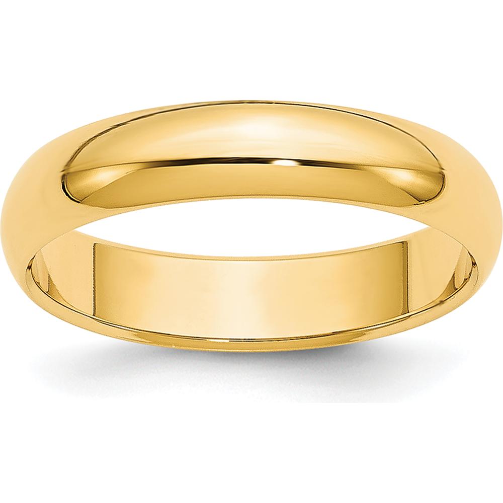 14K Yellow Gold 4mm Lightweight Half Round Wedding Band Size 11.5 - Classic & Engravable by Luciano & Cie