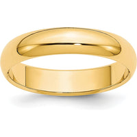 14K Yellow Gold 4mm Lightweight Half Round Wedding Band - Size 4 by Luciano & Cie