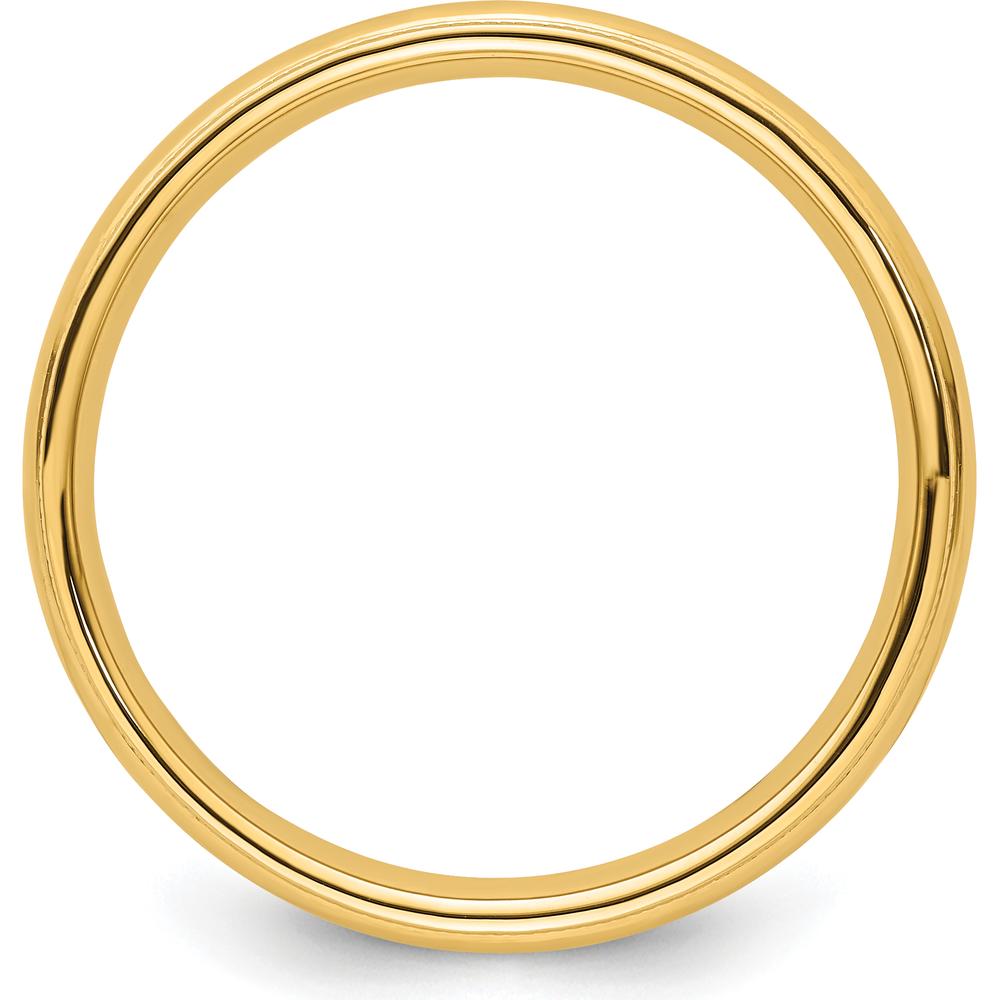 14K Yellow Gold 4mm Milgrain Half-Round Comfort Fit Wedding Band by Luciano & Cie