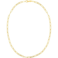 14K Yellow Gold 4mm Paperclip Chain Necklace - 20" by Orozza Fine Jewelry