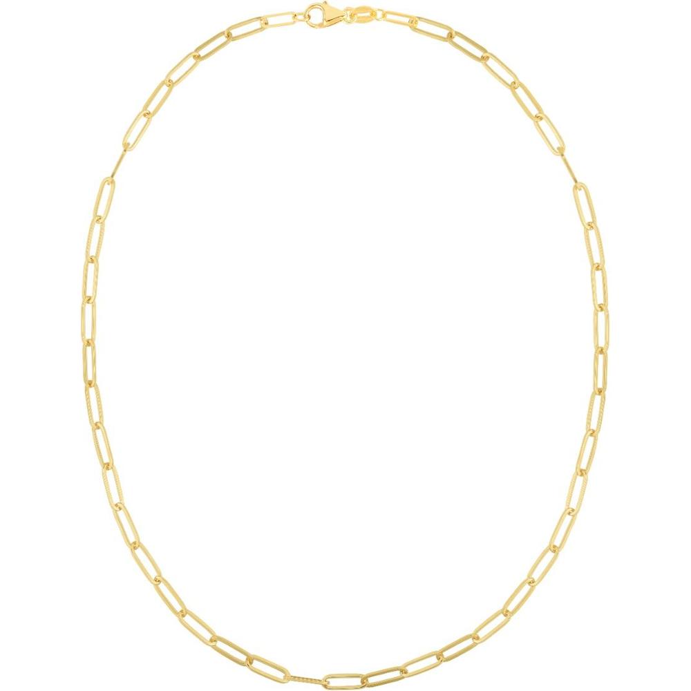 14K Yellow Gold 4mm Paperclip Chain Necklace - 20" by Orozza Fine Jewelry