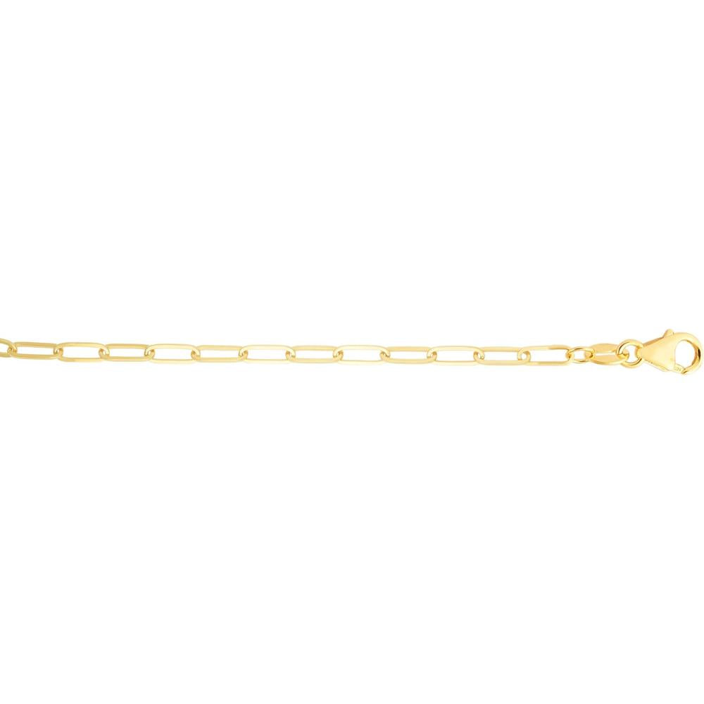 14K Yellow Gold 4mm Paperclip Chain Necklace - 20" by Orozza Fine Jewelry